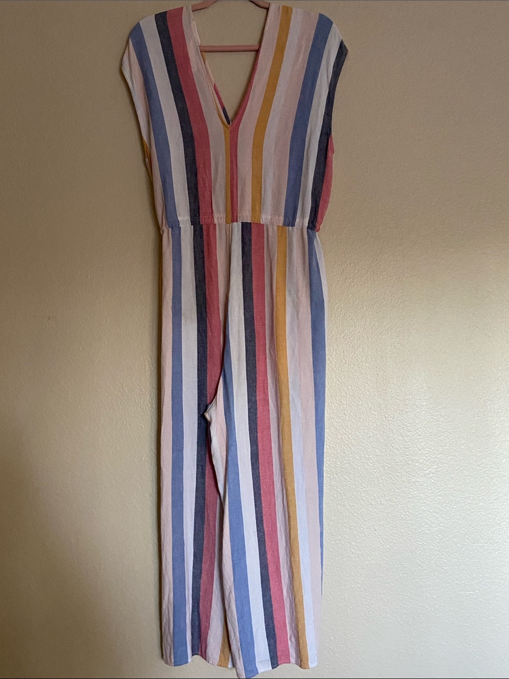 Cloth & Stone Linen Blend Wide Leg Jumpsuit Cropped Boho Coastal Size Small - Picture 5 of 16